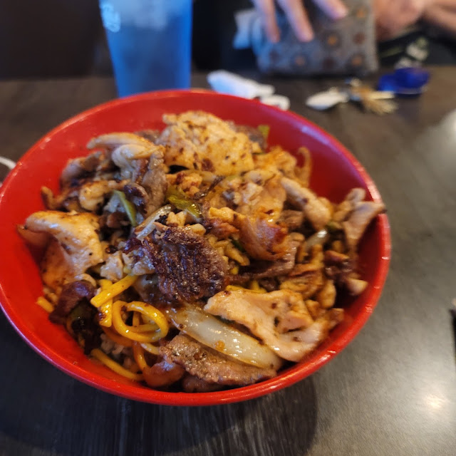 Sizzling Chicken and Beef Noodles