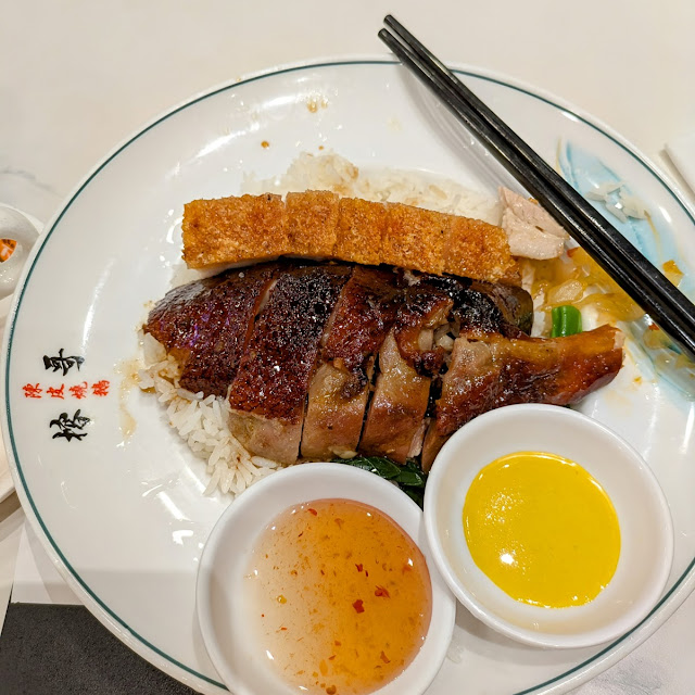 燒鵝油雞双拼飯
